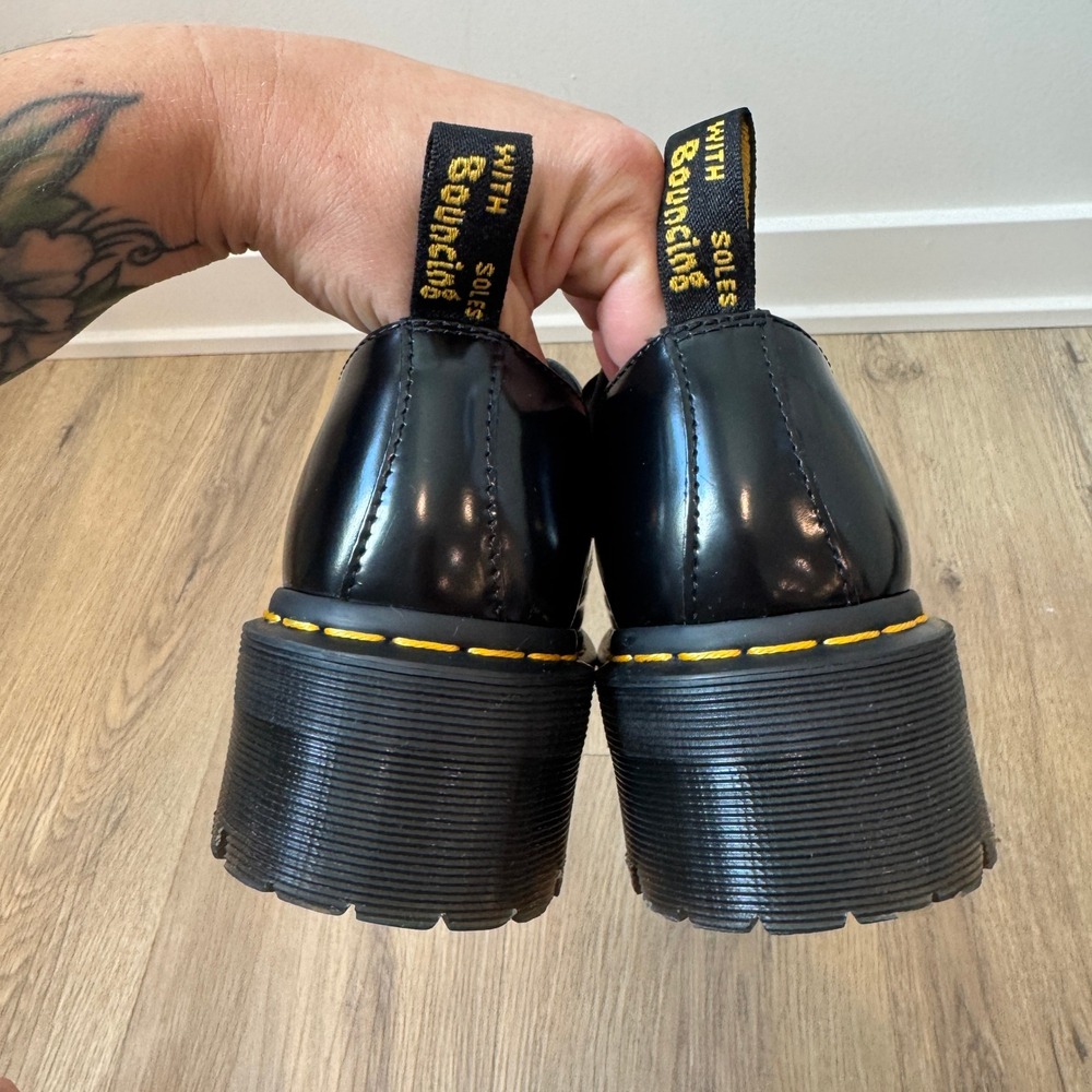 Dr Martens Holly Black Buttero Leather Platform Oxford Shoes Women's Size 7 EUC - Picture 8 of 9